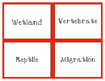 Preview of Habitats and Classification Vocabulary Task Cards in Red (Utah Core 4th Grade)