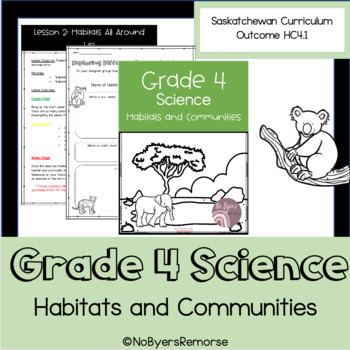 Preview of Habitats and Communities Grade 4 Unit Plan - Print off and go!