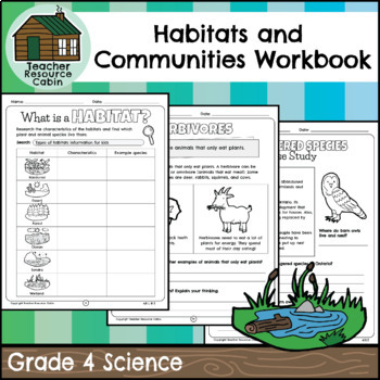 habitats and communities workbook grade 4 science by teacher resource cabin