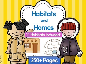 Preview of Habitats and Homes with Sorting, Student-Books, and Scrambles