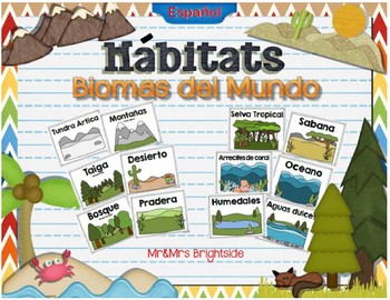 Preview of Habitats in Spanish - Biomas del mundo / hábitats de los animales
