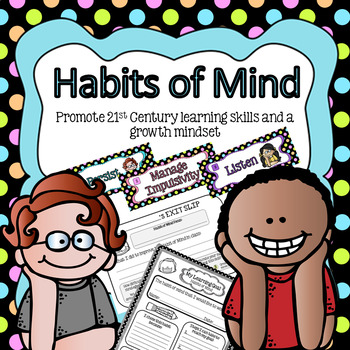 Preview of Habits of Mind~Bulletin Board Set and Printables, Exit Slips, Self-Assessments