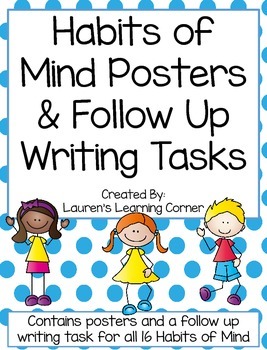 Preview of Habits of Mind Posters & Writing Follow Up Tasks
