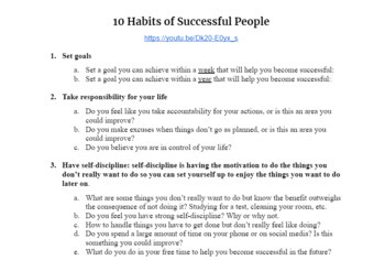 Preview of Habits of Successful People