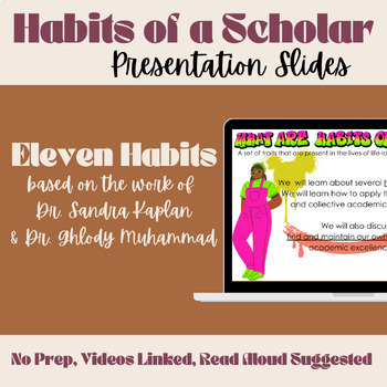 Preview of Habits of a Scholar Google Slides Presentation and Poster Bundle