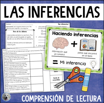 Preview of Haciendo inferencias SPANSH Making Inferences Worksheets Poster