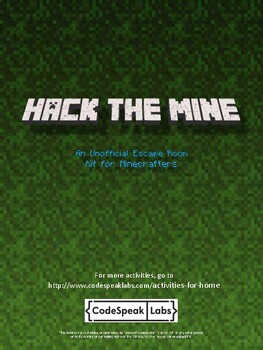 Hack the Mine: Minecraft Escape Room Party Kit by CodeSpeak Labs