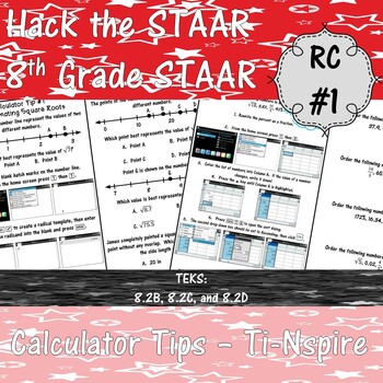 Preview of Hack the STAAR - 8th Grade STAAR - Calculator Tips - Reporting Category #1