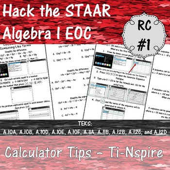 Preview of Hack the STAAR - Algebra I EOC - Calculator Tips - Reporting Category #1