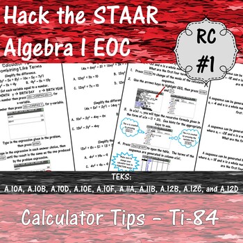 Preview of Hack the STAAR - Algebra I EOC - Calculator Tips - Reporting Category #1