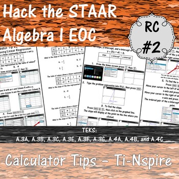 Preview of Hack the STAAR - Algebra I EOC - Calculator Tips - Reporting Category #2
