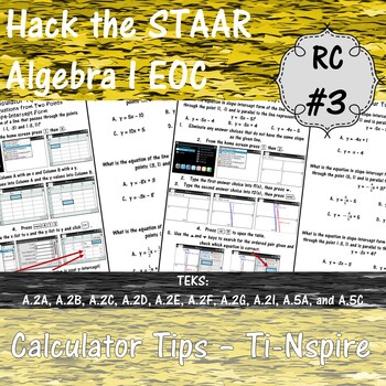 Preview of Hack the STAAR - Algebra I EOC - Calculator Tips - Reporting Category #3