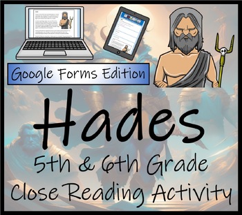Preview of Hades Close Reading Activity Digital & Print | 5th Grade & 6th Grade
