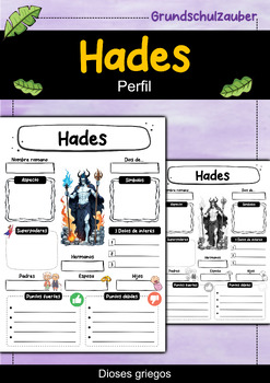 Preview of Hades perfil - Dioses griegos (Español)