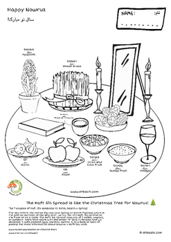 Preview of Haft Sīn Spread: Nowruz Coloring Pages (2 PDF files in 1 Zip)