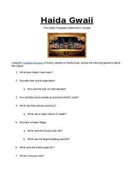 Preview of Haida Gwaii Webquest