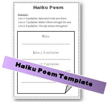 Haiku Poem Pattern Template by Ms Vo Resources | TPT