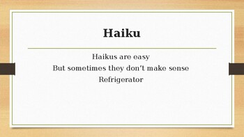 Preview of Haiku Poem PowerPoint Lesson