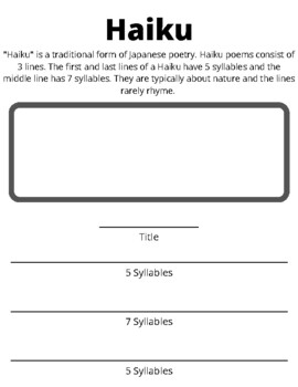 Free Haiku Writing Paper : Free Printable Haiku Worksheet Free