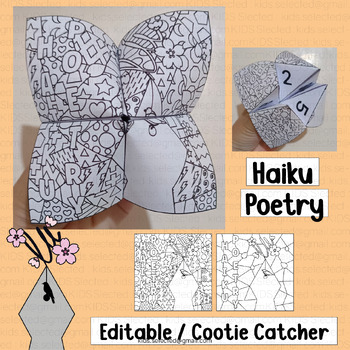 Preview of Haiku Poetry Activities Cootie Catcher Japanese Craft Kindergarten Writing Poem