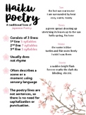 Haiku Poetry Anchor Chart and Printable