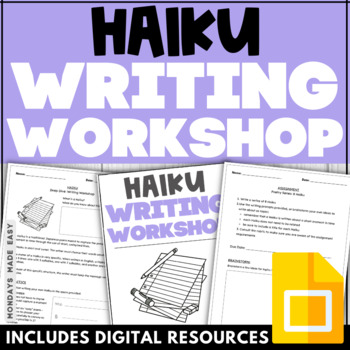 Preview of Haiku Poetry Lesson - How to Write a Haiku Assignment Haiku Templates and Rubric