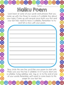 Haiku Poetry Planning Packet by Rhiannon Sniffin | TpT