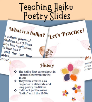 Preview of Haiku Poetry PowerPoint Slides Digital Resource