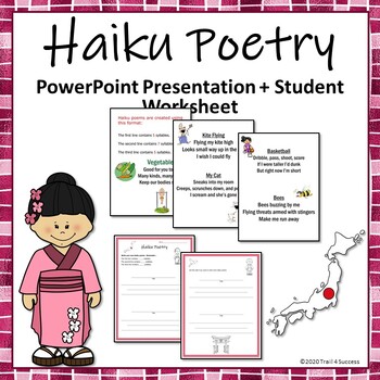 Preview of Haiku Poetry Powerpoint Presentation Plus Student Worksheet