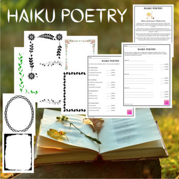 Preview of Haiku Poetry Worksheets and Writing Frames