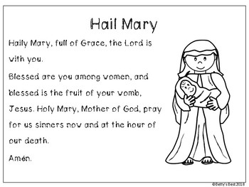 Hail Mary Prayer Foldable Mini Books by Betty's Best | TpT