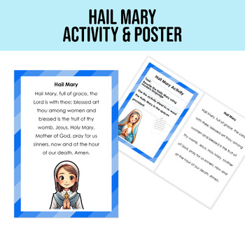 Preview of Hail Mary Prayer Poster & Activity