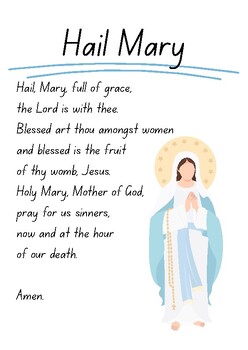 Hail Mary Prayer Poster PDF by Danika Graham | TPT