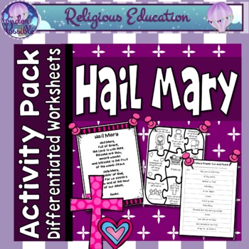 Preview of Hail Mary Catholic Prayer Activity Pack