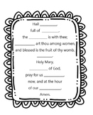 Hail Mary Prayer Worksheet
