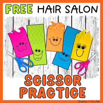 Preview of Hair Salon Scissor Cutting Practice Sheets Free Printable