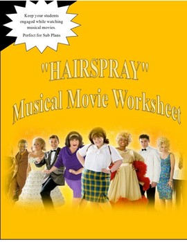 Preview of Hairspray Musical Movie Worksheet