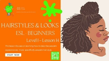 Preview of Hairstyles & Looks/ ESL PDF LESSON/ Level I / Lesson 14- BLACK MONTH INSPIRATION
