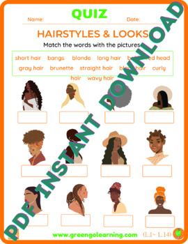 Preview of Hairstyles & Looks / ESL QUIZ / Level I / Lesson 14 - BLACK MONTH INSPIRATION