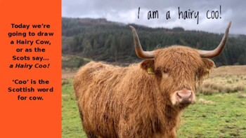 Preview of Hairy Cows of Scotland Drawing Lesson - Powerpoint Slideshow