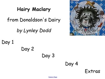 Preview of Hairy Maclary Guided Reading Weekly Lesson Plan - Four Blocks Literacy