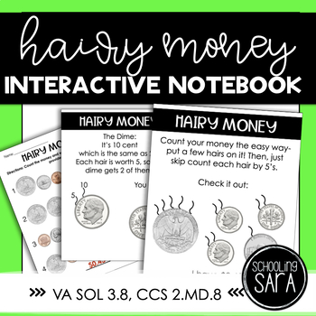Preview of Hairy Money Math Interactive Notebook Pages Digital & Print Versions