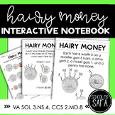 Hairy Money Math Interactive Notebook Pages Digital & Prin