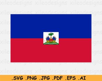 Preview of Haiti National Flag, Haitian Printable Country Banner - SVG EPS AI PNG JPG PDF