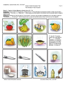 Preview of Haitian Creole Articulation Screener - Assessment