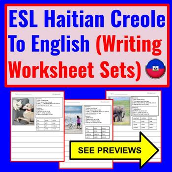 Preview of Haitian-Creole Speakers ESL Writing Worksheets-Picture Prompts-thru High School
