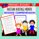 Haitian Heritage Month Comprehension Worksheet/Comprehensi