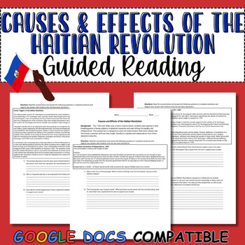 Preview of Haitian Revolution: Causes and Effects Guided Reading
