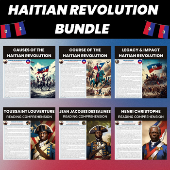 Preview of Haitian Revolution Reading Worksheets Bundle | History of Haiti and Caribbean