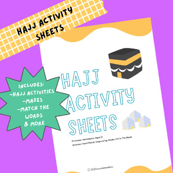 Preview of Hajj Activity Pack - Mazes, Word Match, Sequencing, Fill In Blank